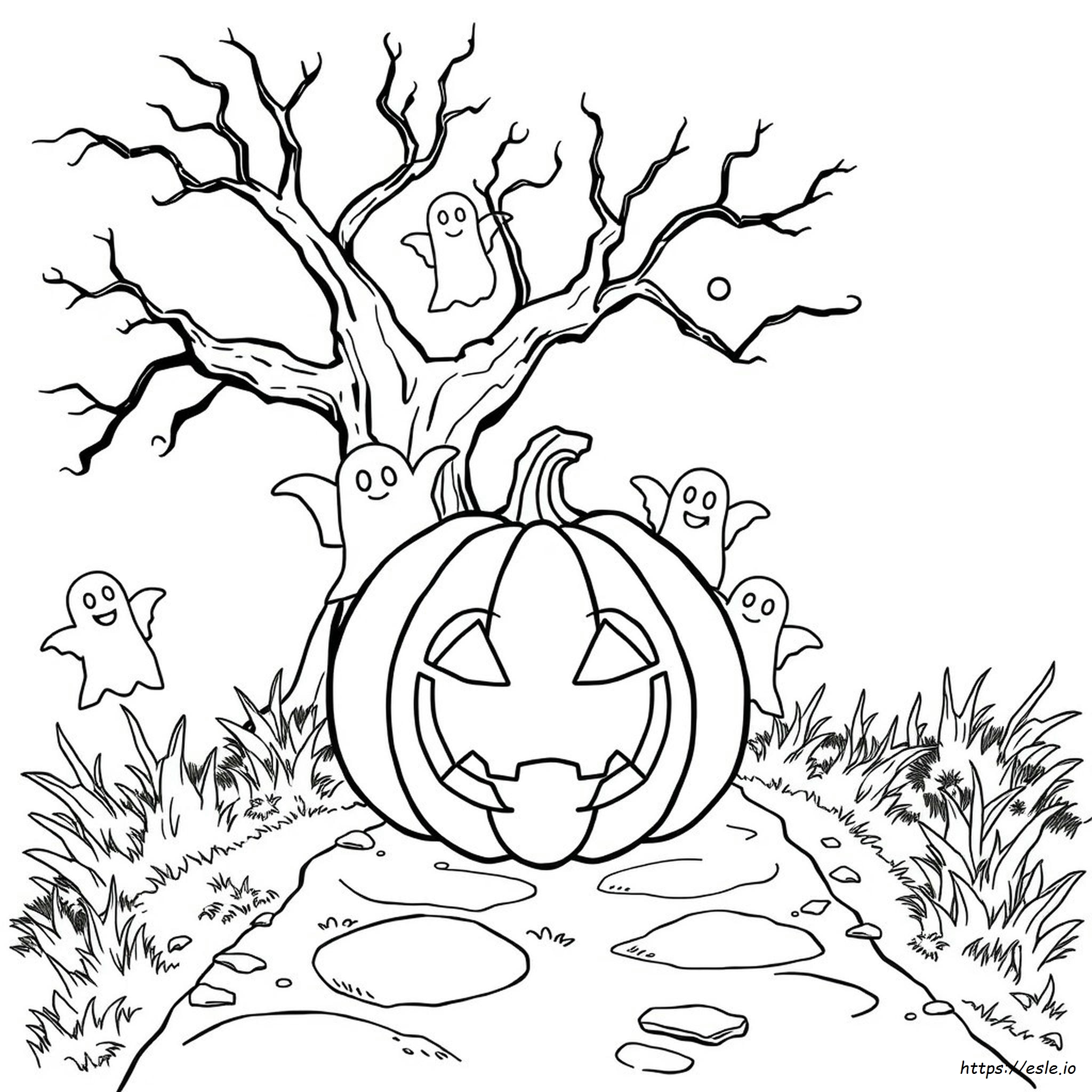 Gambar Mewarnai Halloween Gratis Untuk Dicetak