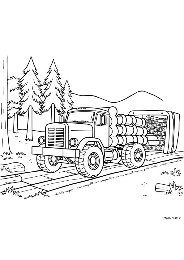 Printable Log Truck Coloring Pages