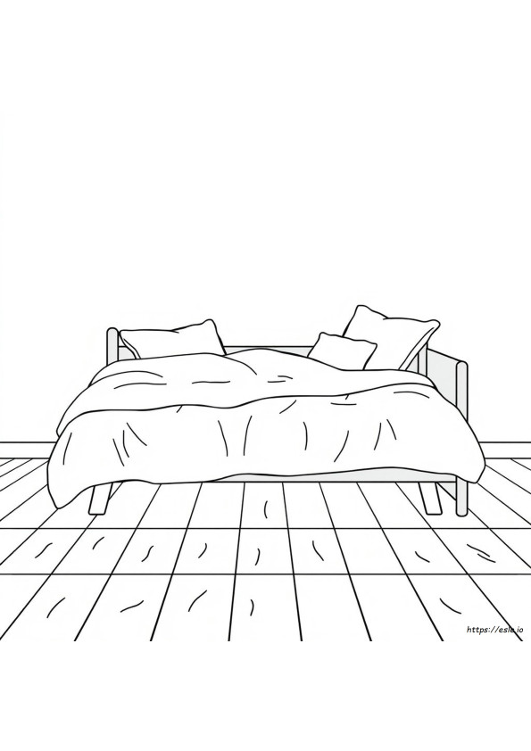 Einfaches Bett Ausmalbild