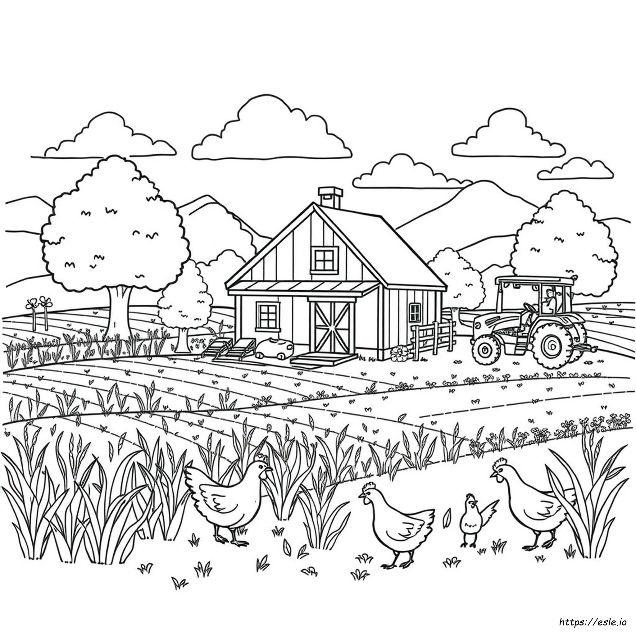 Realistic Farm Coloring Pages