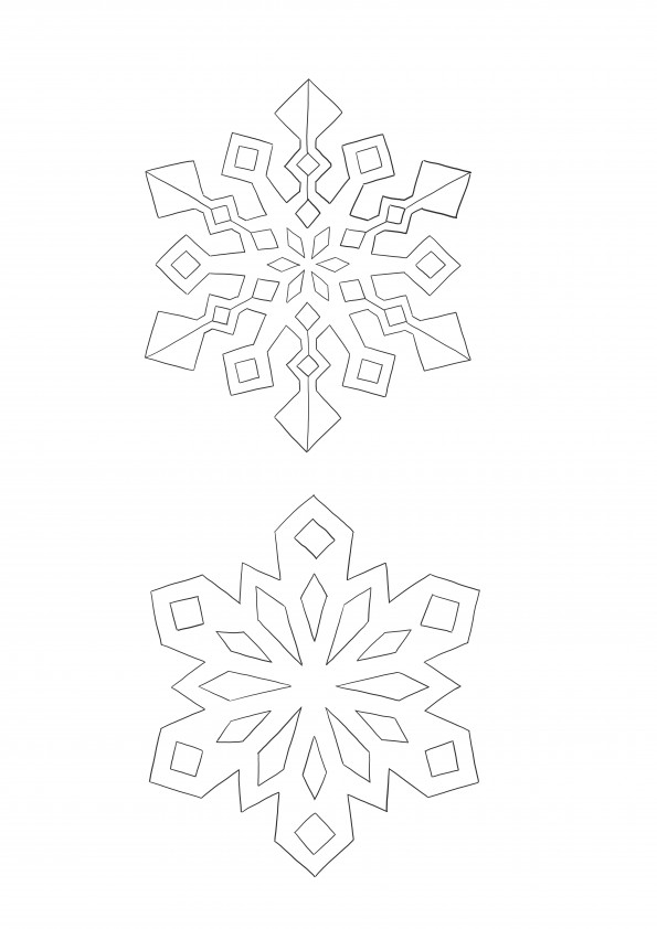 Easy to color snowflakes picture for kids of all ages