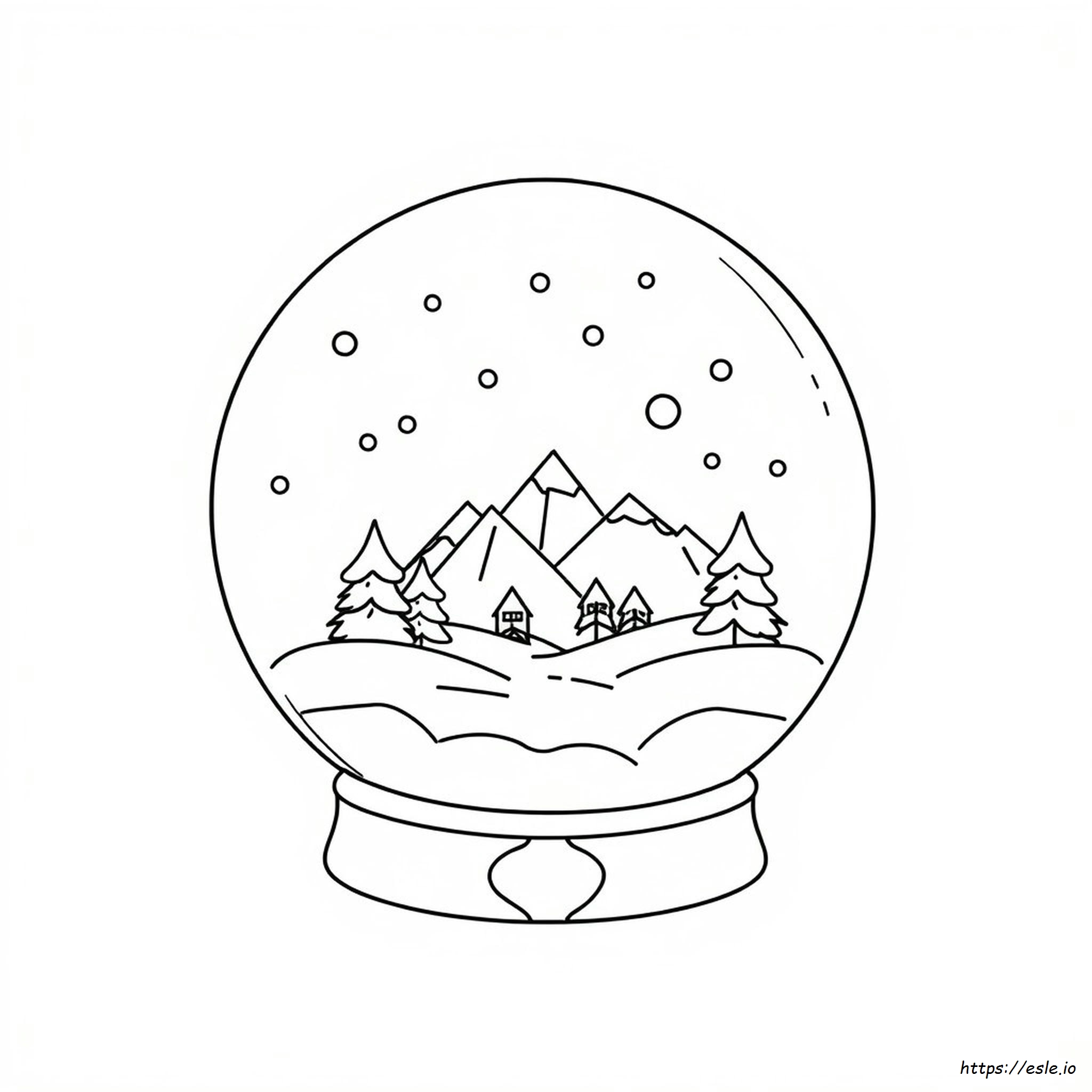 Blank Snow Globe Coloring Page