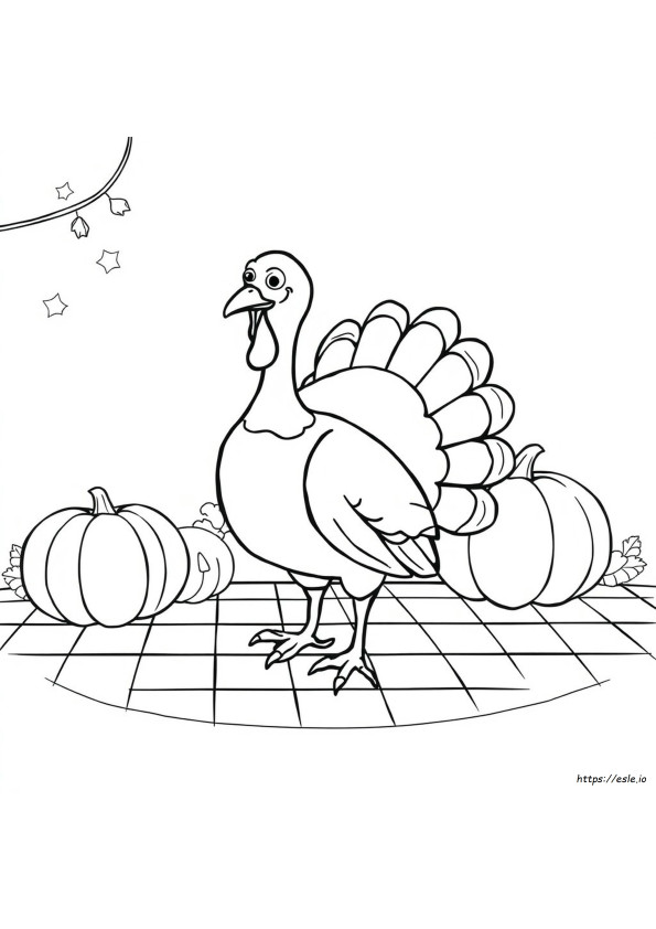 Black And White Turkey Coloring Page