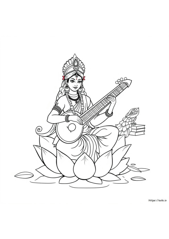 Saraswati Coloring Pages
