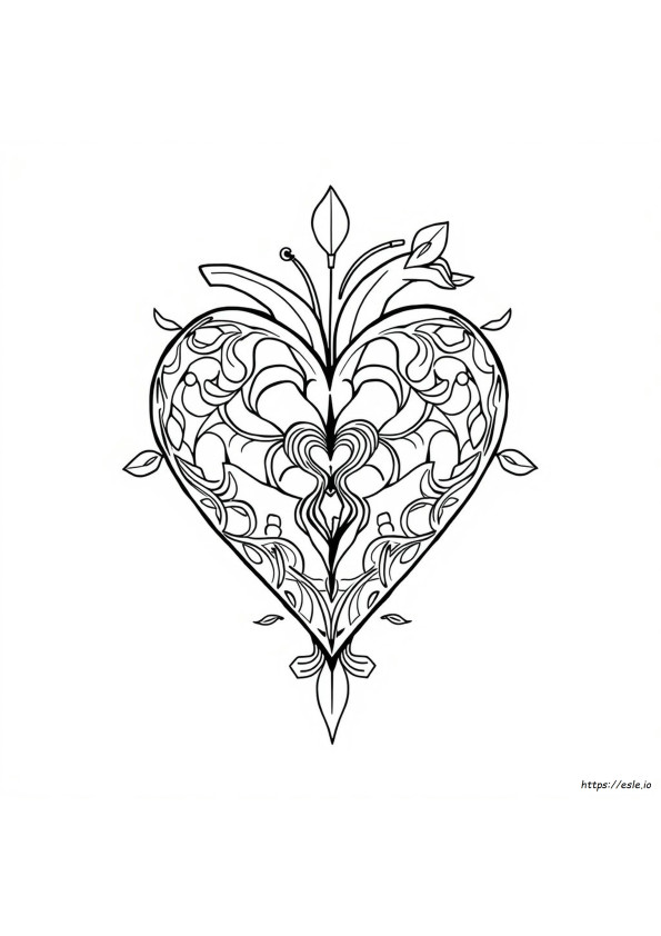 Broken Heart Tattoo Coloring Pages For Adults