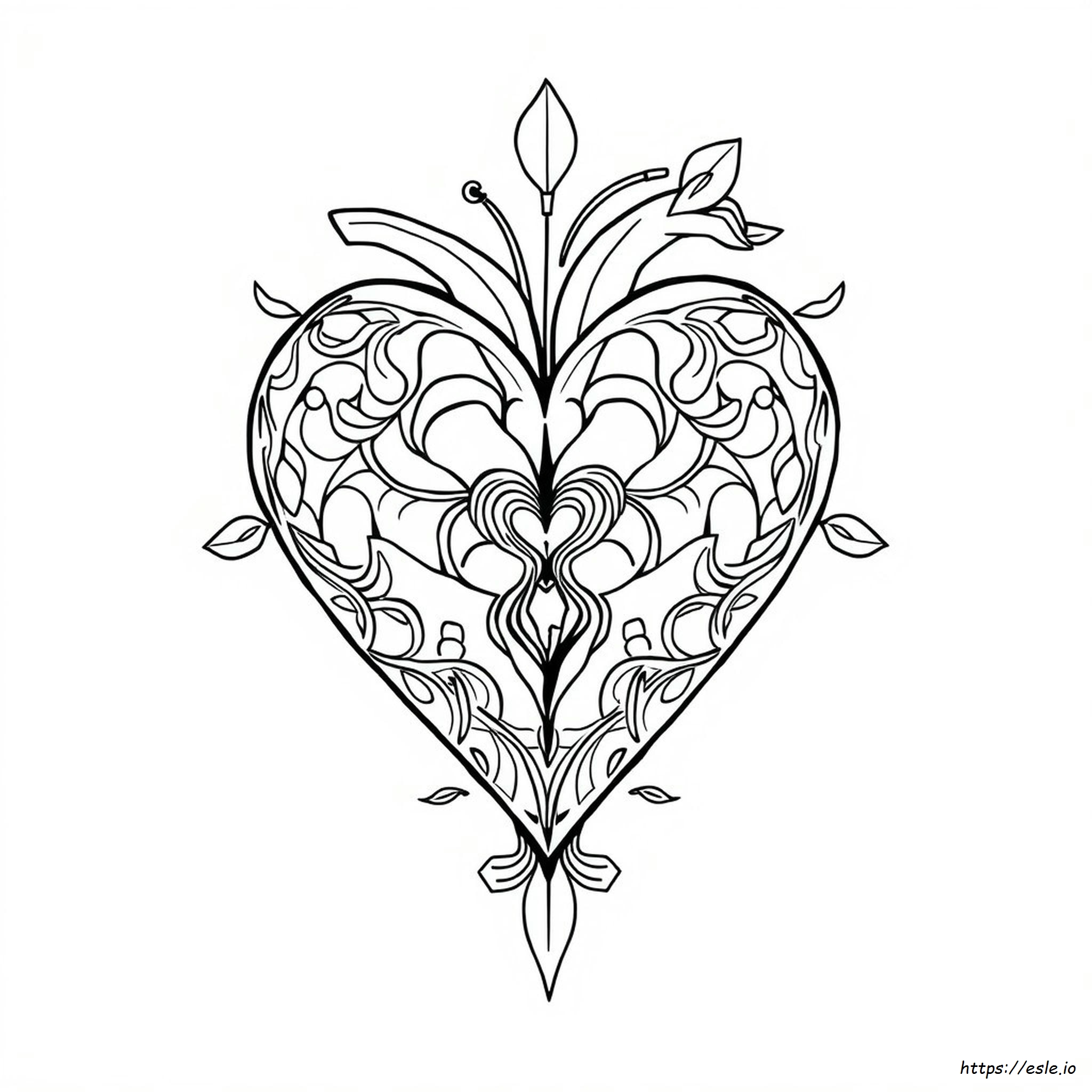 Gebrochenes Herz Tattoo Ausmalbild Zum Ausdrucken