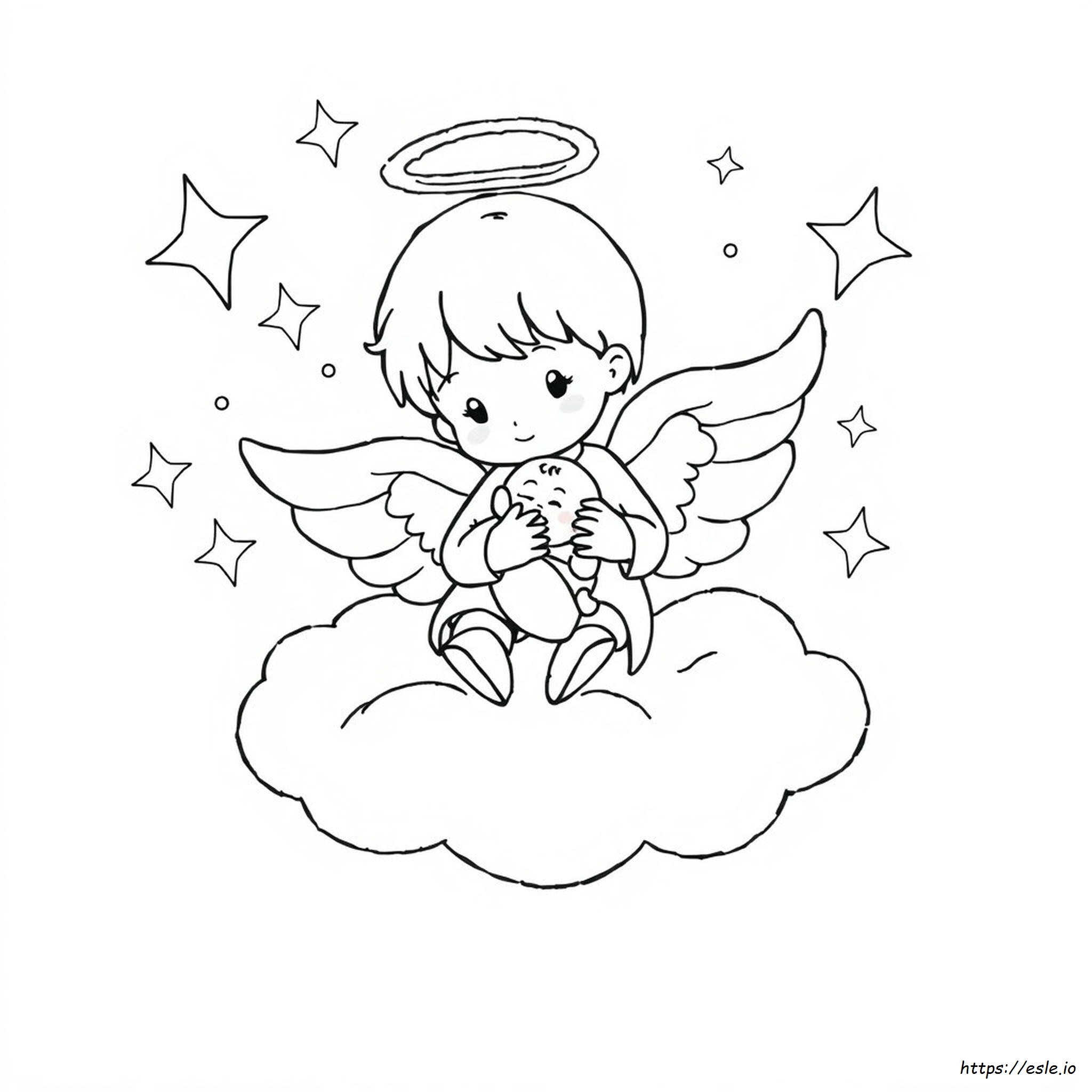 Precious Moments Angel Gambar Mewarnai - Gratis untuk Dicetak