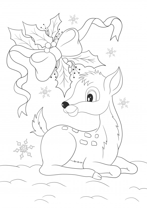 Christmas bow and reindeer free to download now or save for later