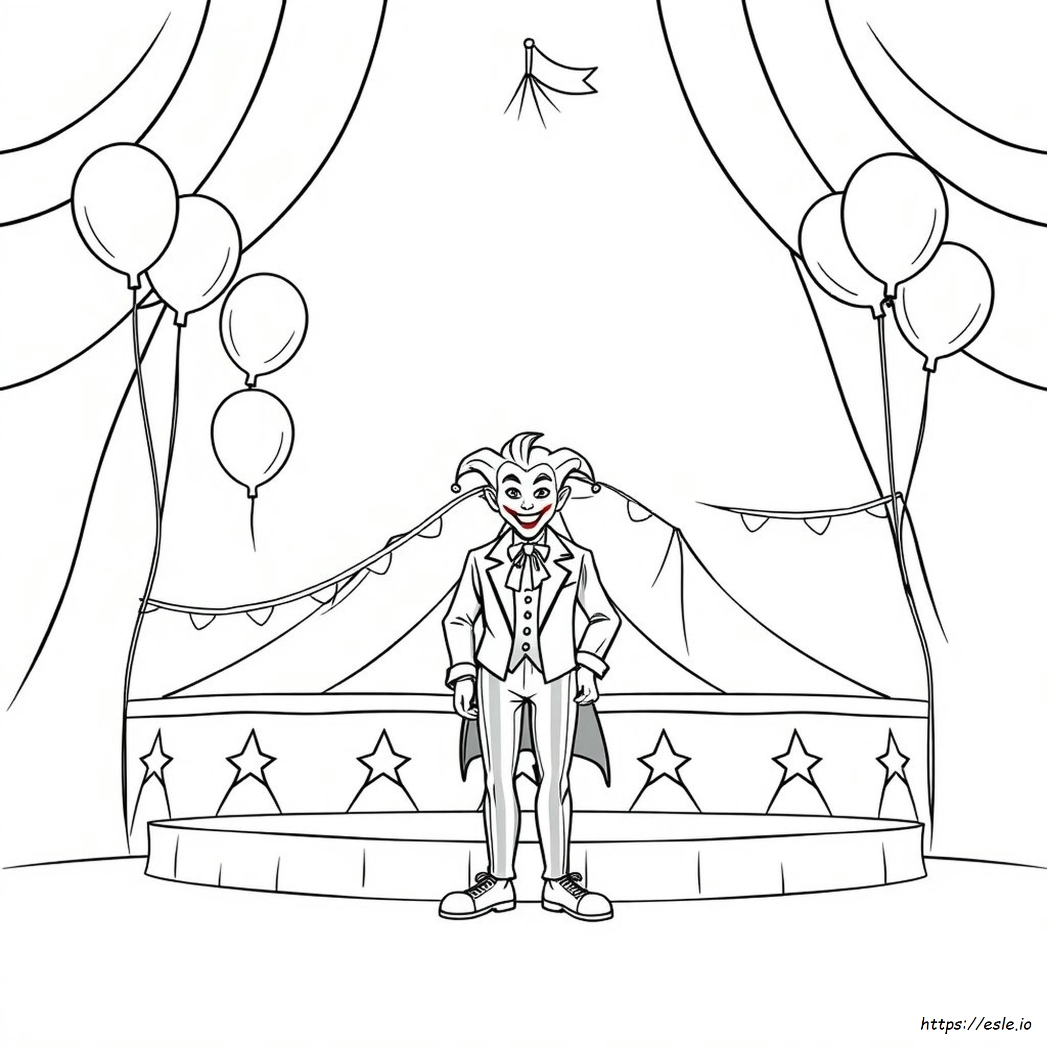 Gambar Mewarnai Joker Sirkus Sederhana
