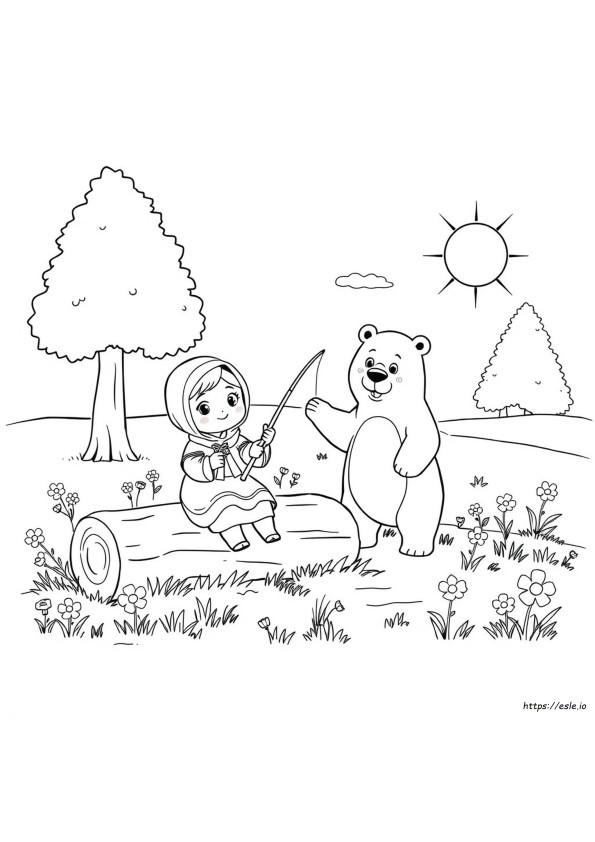 Masha And The Bear Colouring