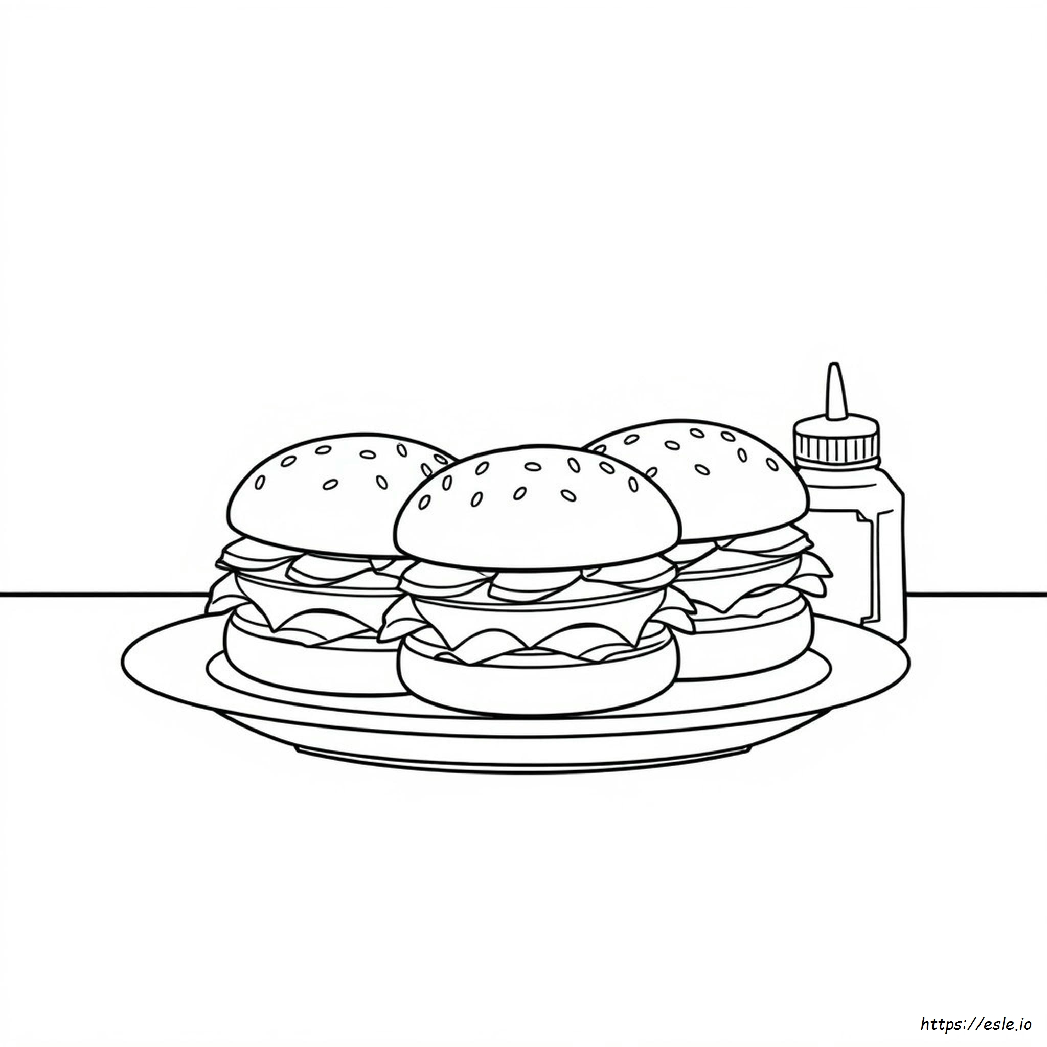 Hamburger Bun Coloring Page