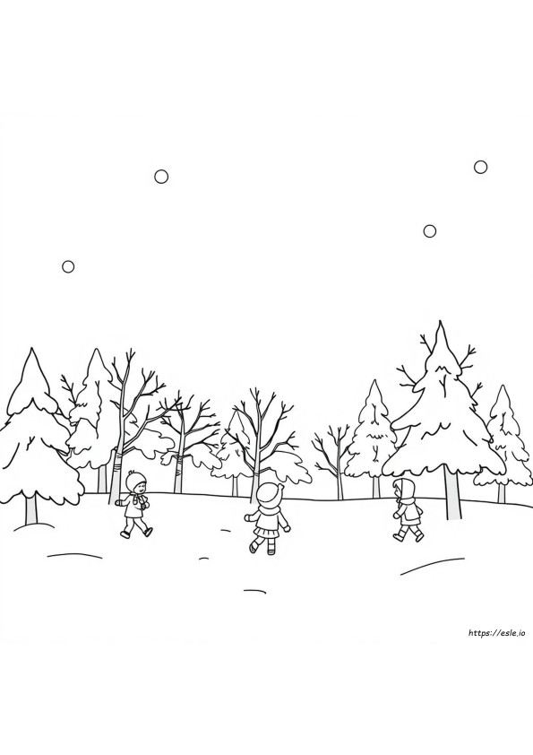 Snow Day Coloring Page Printable