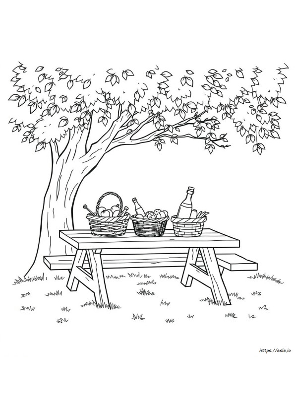 Mesa De Piquenique Para Colorir