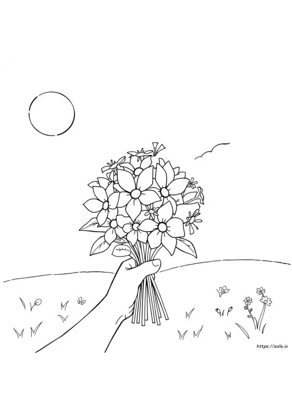 Disegni Da Colorare Con Un Mazzo Di Fiori