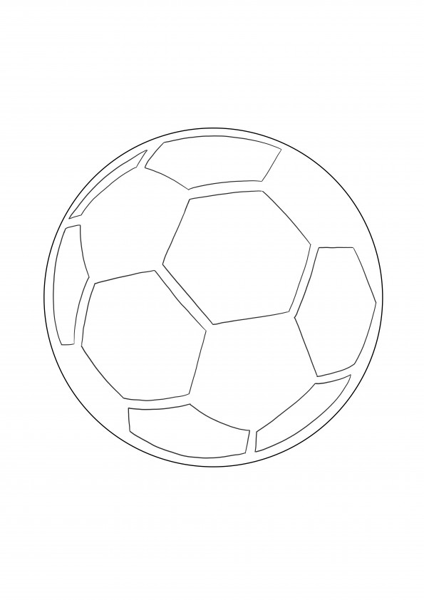 Colorare ușoară a unei mingi de fotbal, gratuit pentru a imprima sau descărca imaginea