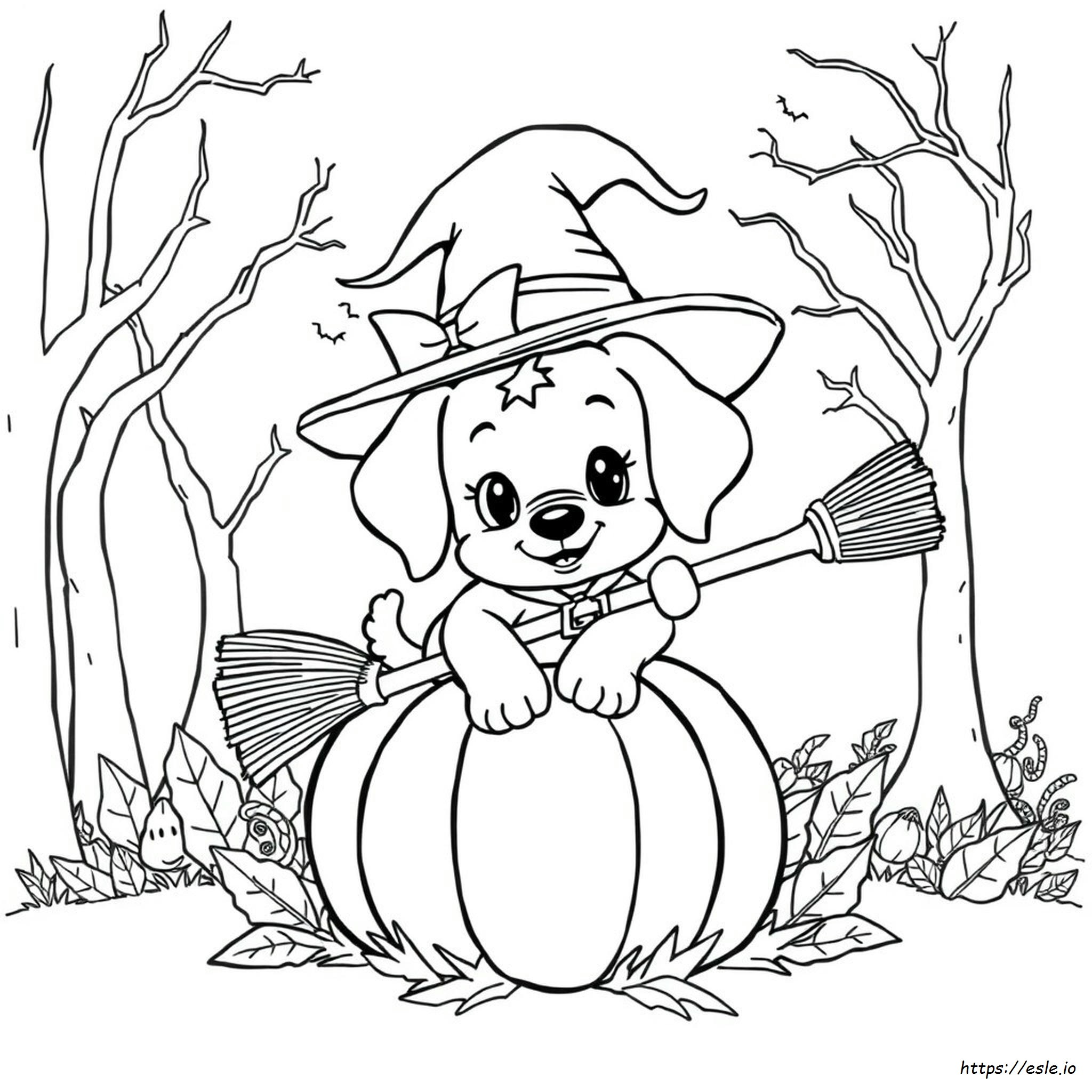 Halloween Puppy Coloring Pages