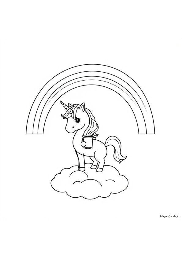 Pagini De Colorat Cu Unicorn Drăguț Curcubeu