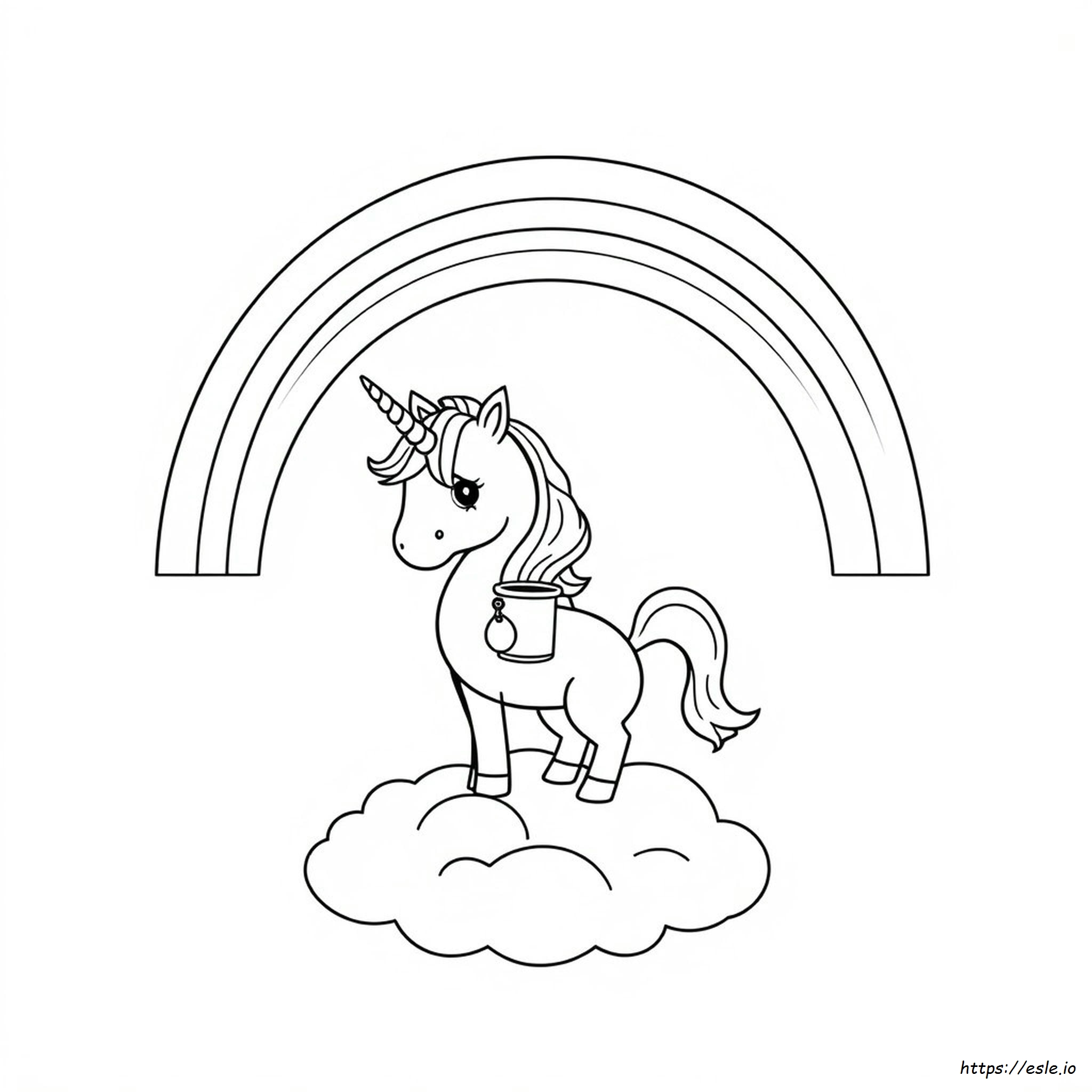 Rainbow Cute Unicorn Coloring Pages