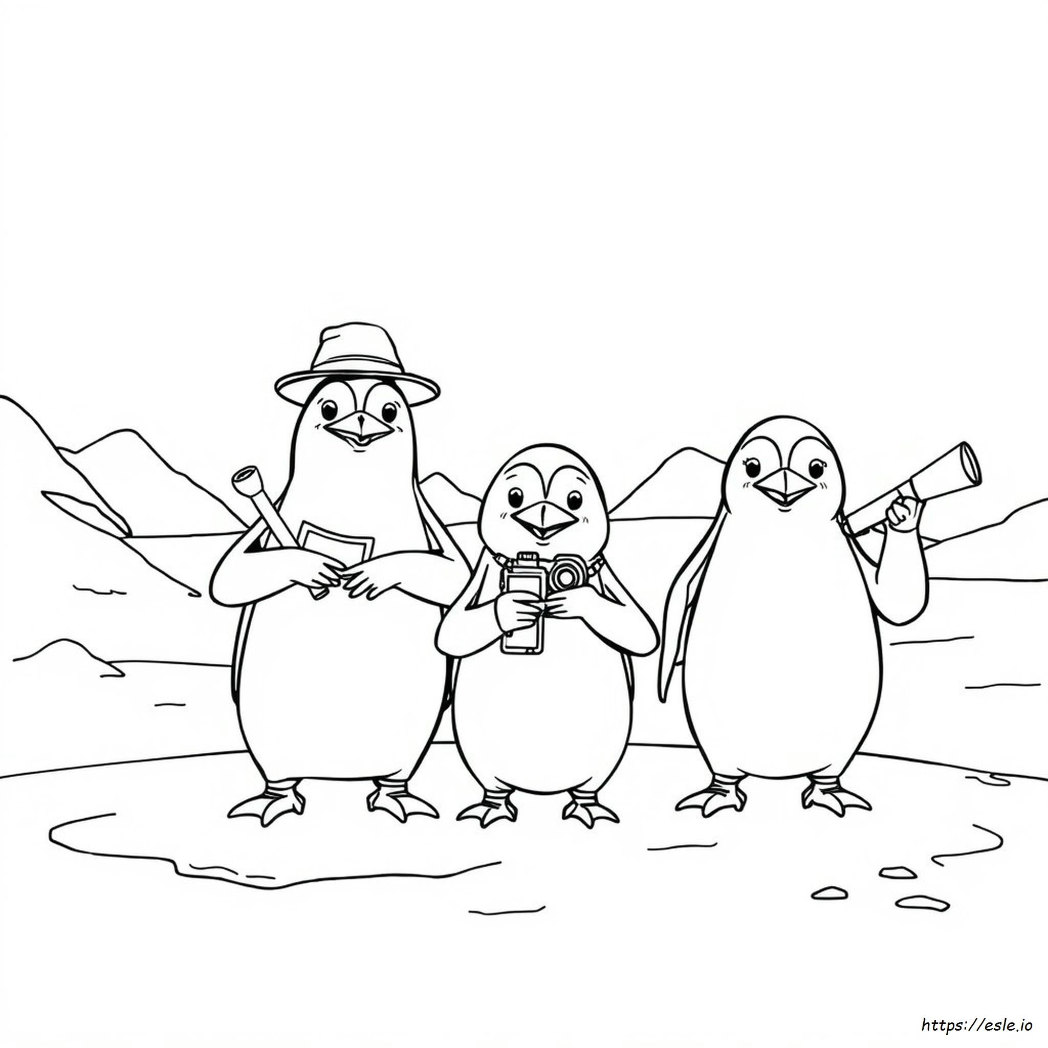 Gambar Mewarnai Penguin Dari Madagaskar - Unduh PDF Gratis