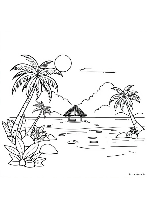 Tropical Paradise Tropical Coloring Pages