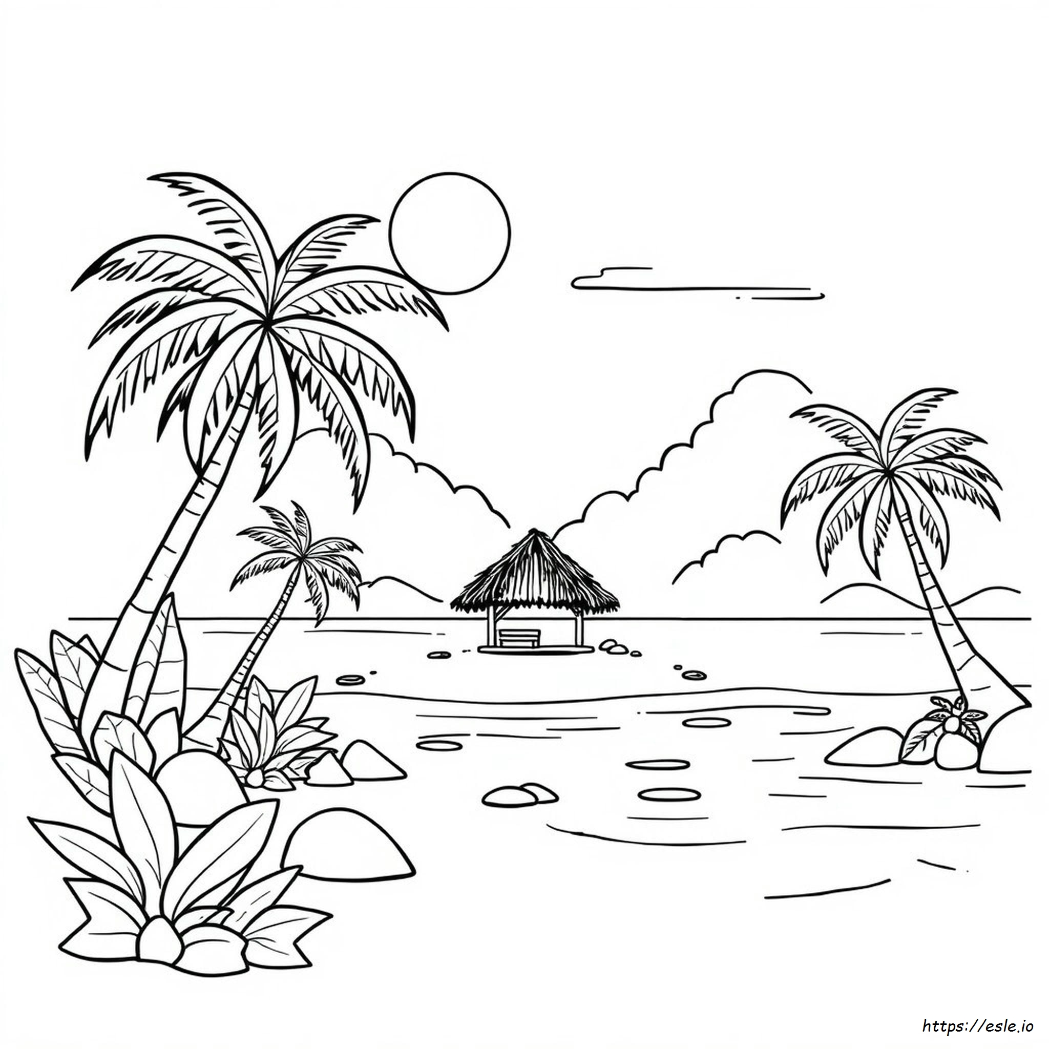 Tropical Paradise Tropical Coloring Pages