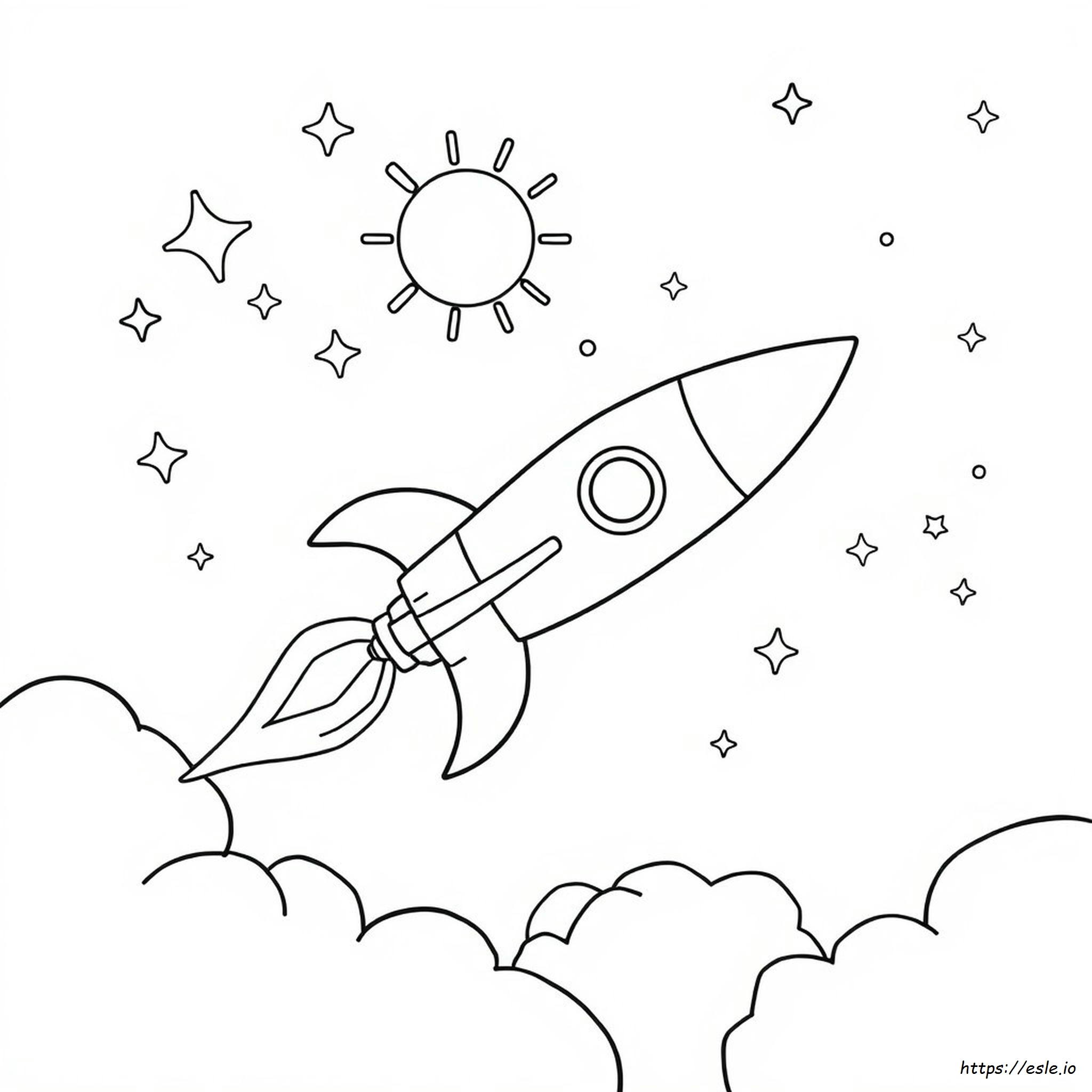 Coloring Page Of A Rocket Ship