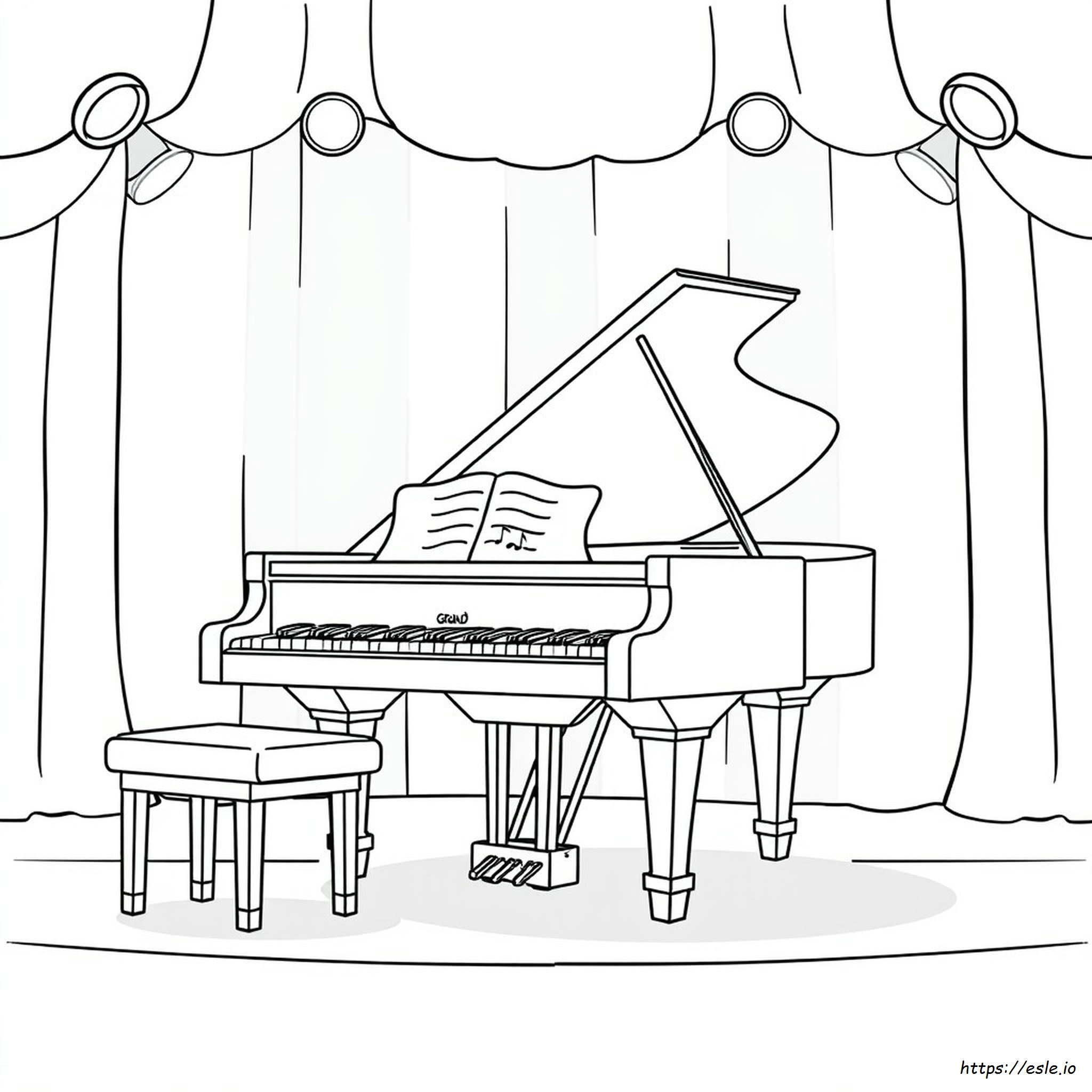 Grand Piano Coloring Page