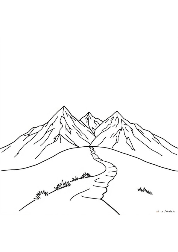 Mountain Range Coloring Page