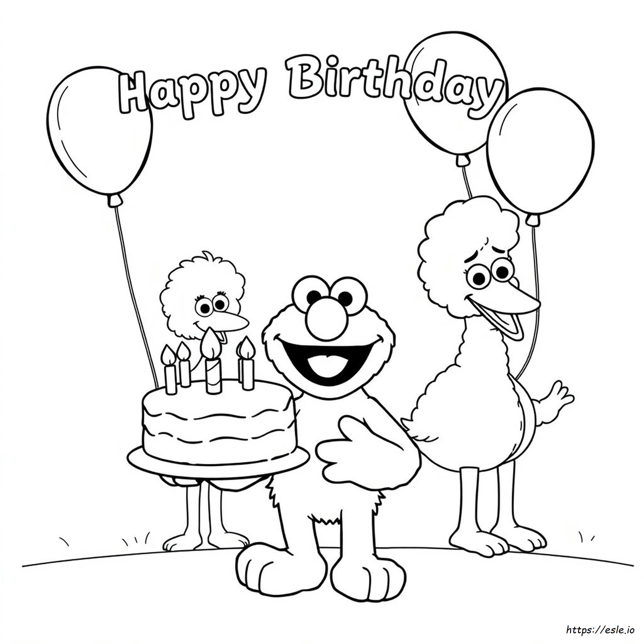 Sesame Street Happy Birthday Coloring Pages