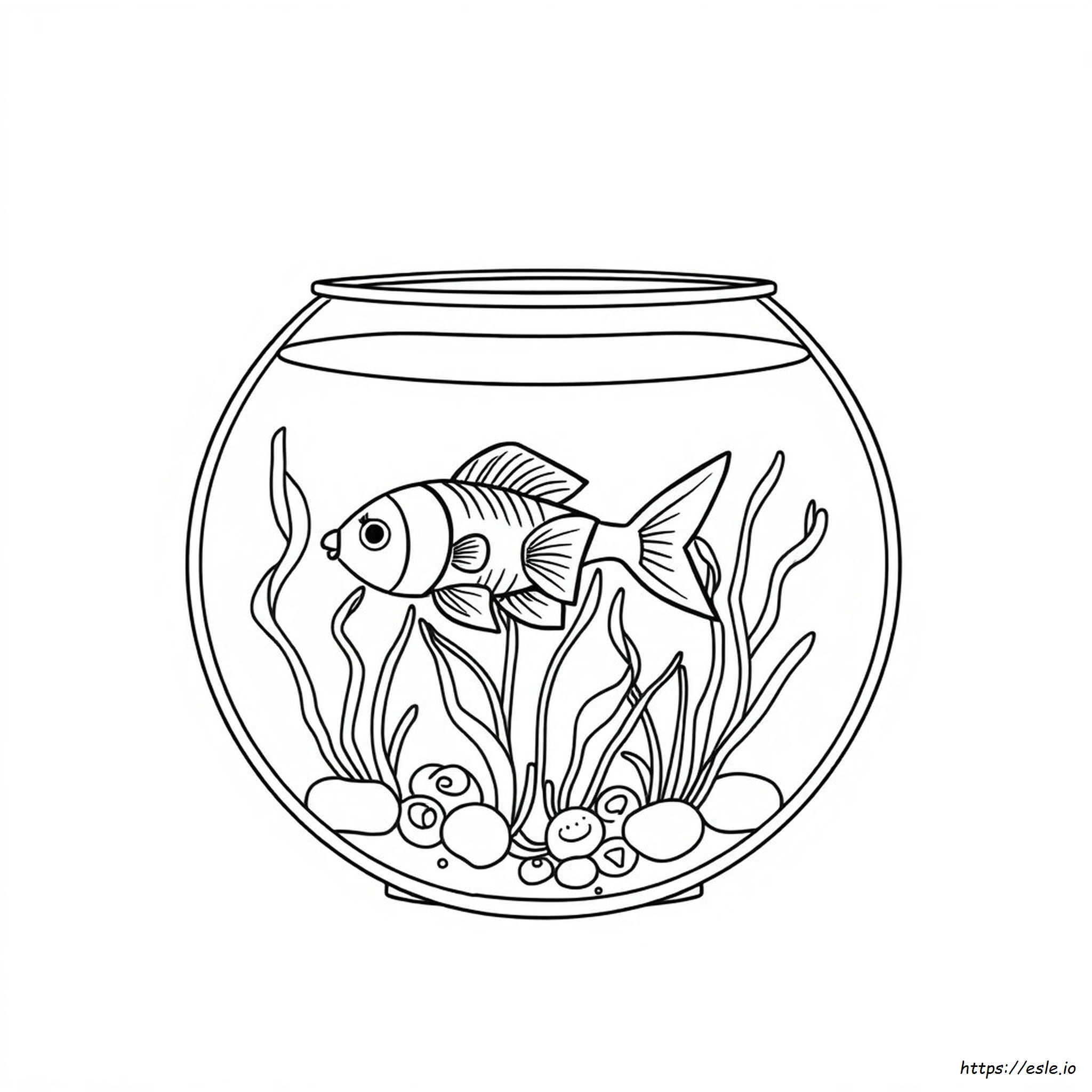 Fish Bowl Coloring Page Printable