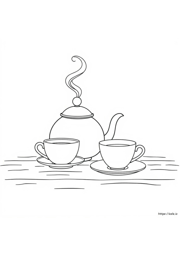 Tea Pot Coloring Page