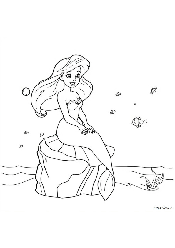 Disney Princess Coloring Pages Ariel In A Dress