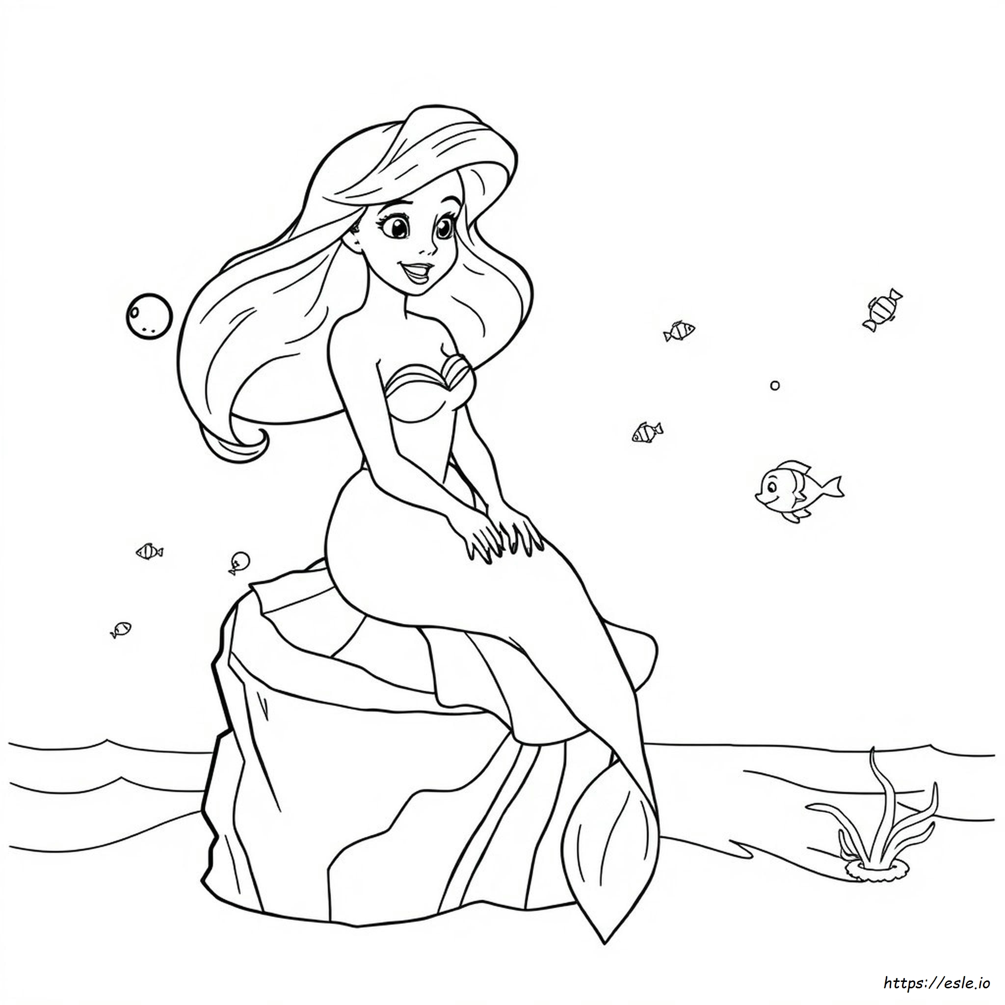 Disegni Da Colorare Principesse Disney: Ariel In Vestito