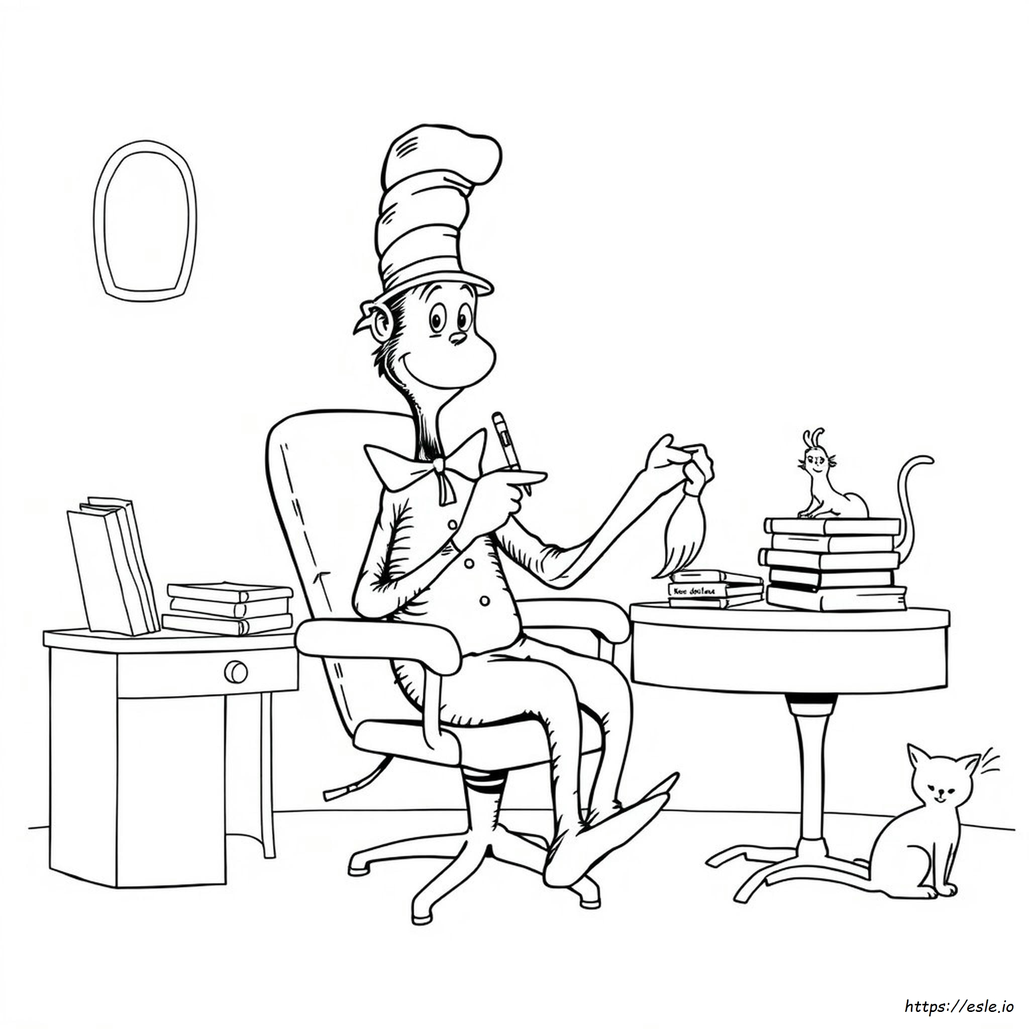 Gambar Mewarnai Ulang Tahun Dr. Seuss - Gratis