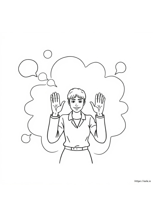 Printable Sign Language Coloring Pages