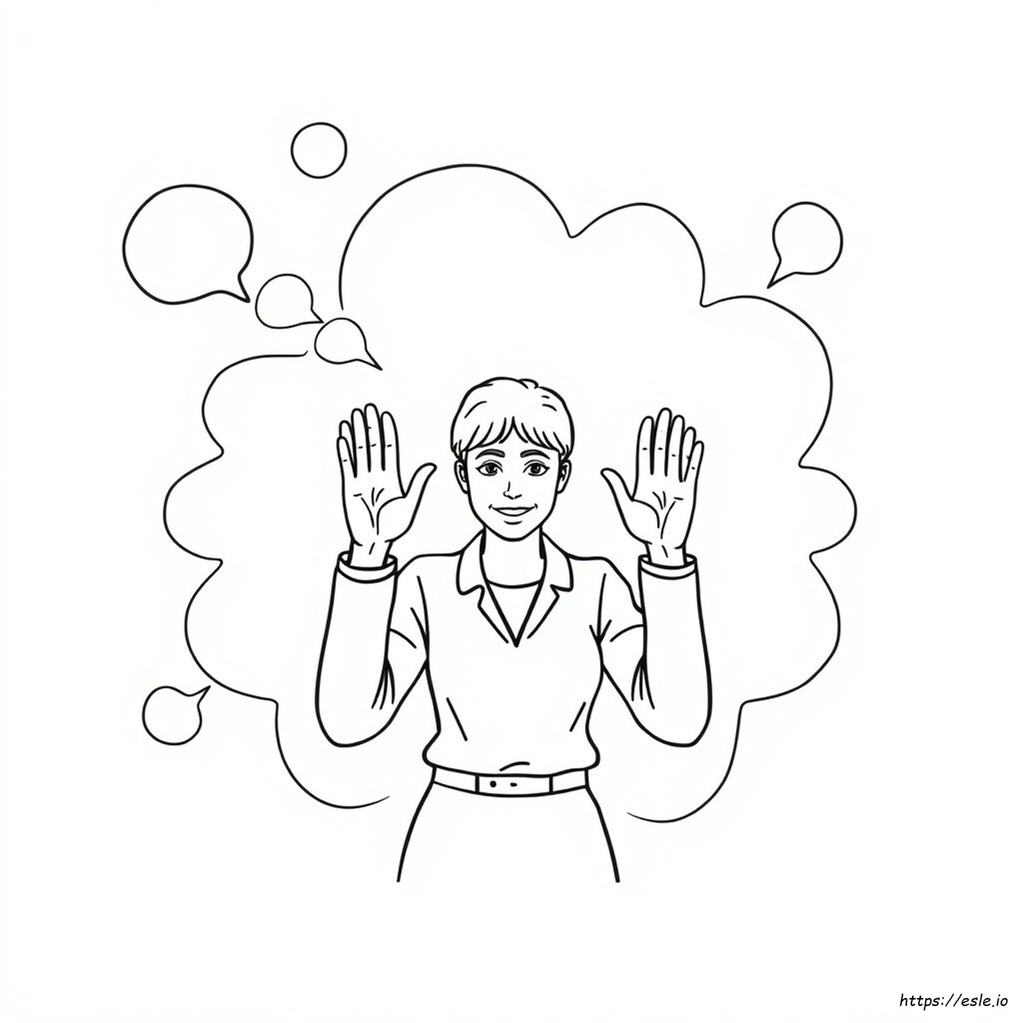 Printable Sign Language Coloring Pages