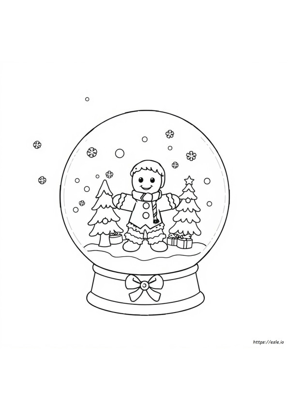 Páginas Para Colorear De Navidad Con Bola De Nieve Y Hombre De Jengibre