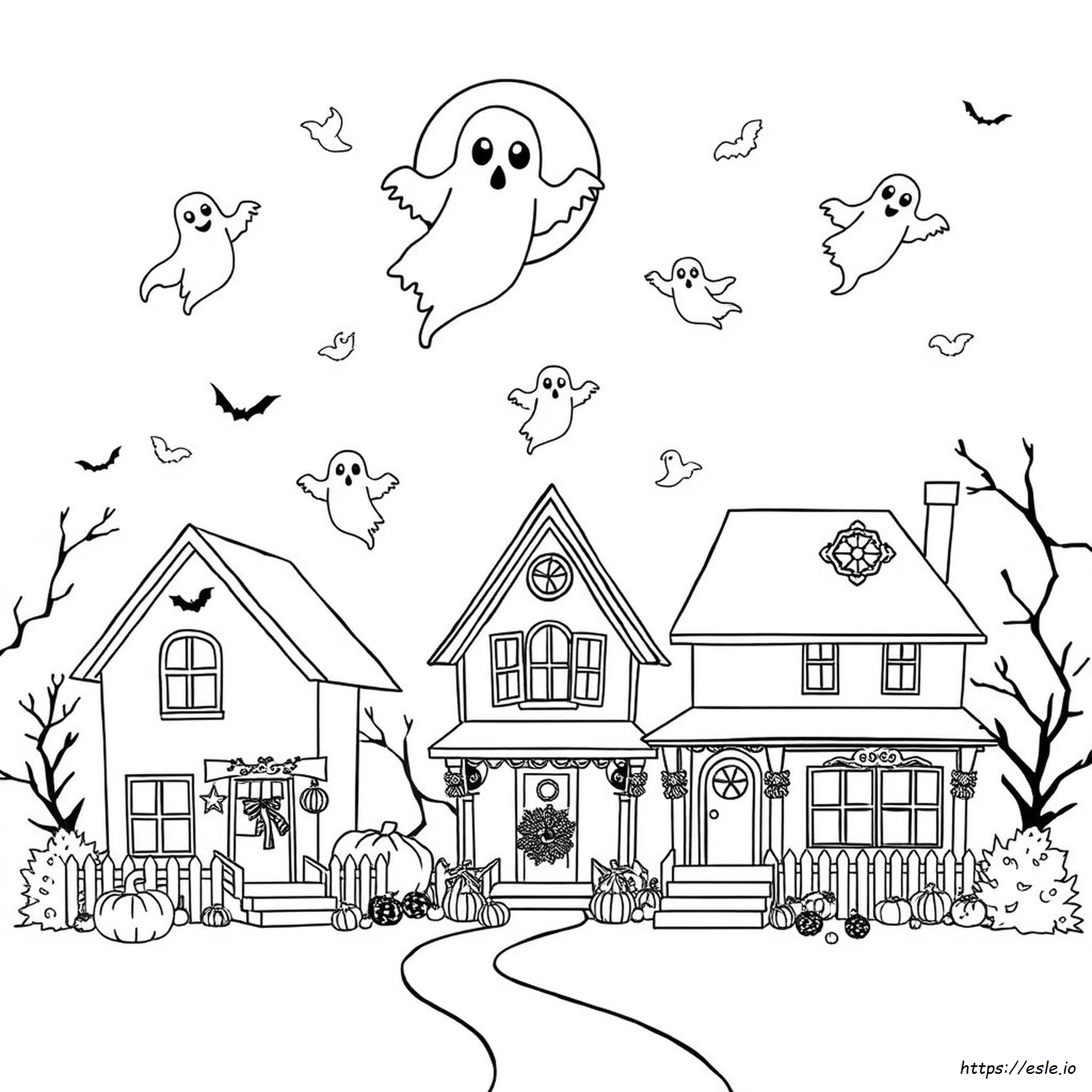 Halloween Scene Coloring Pages