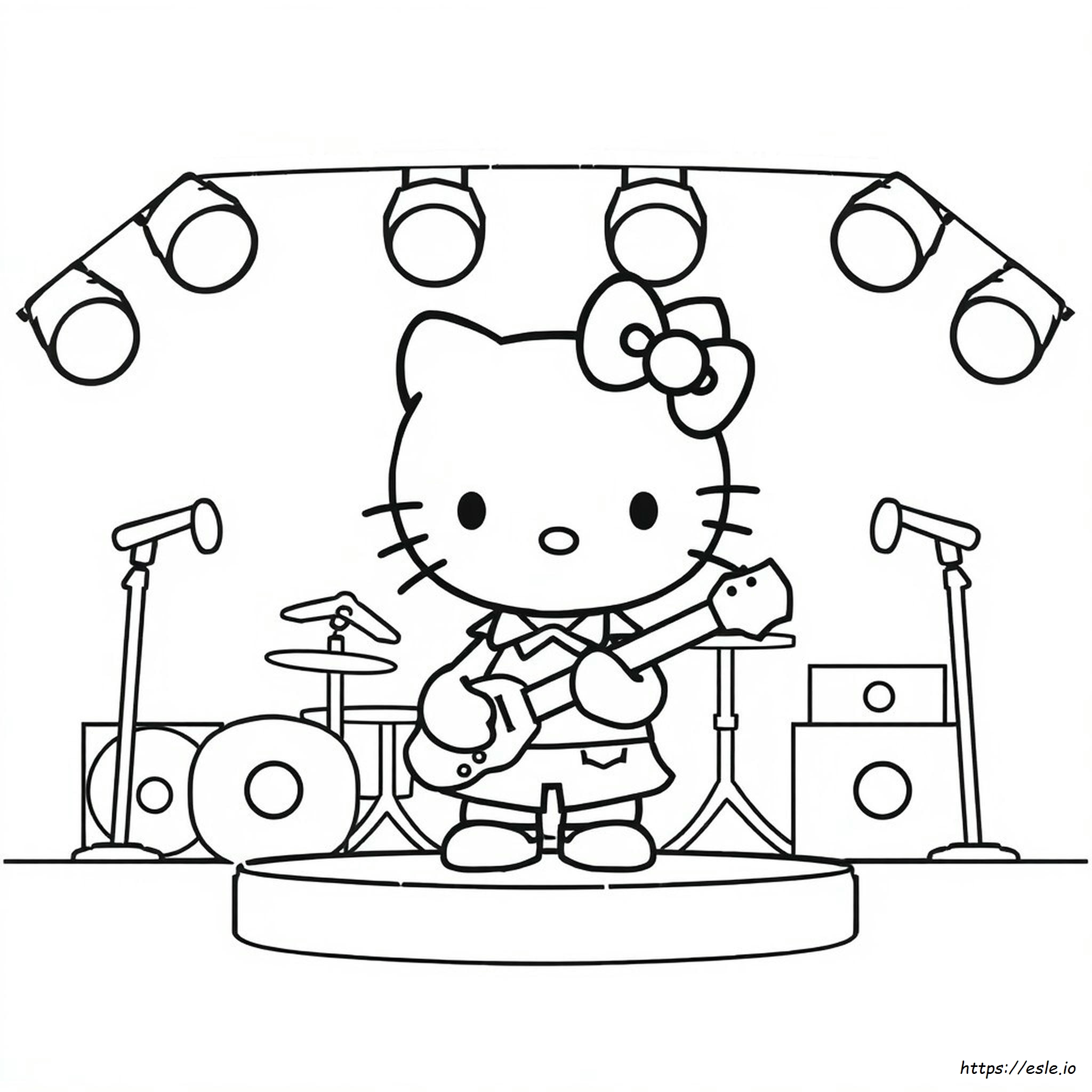 Hello Kitty Rockstar Coloring Pages