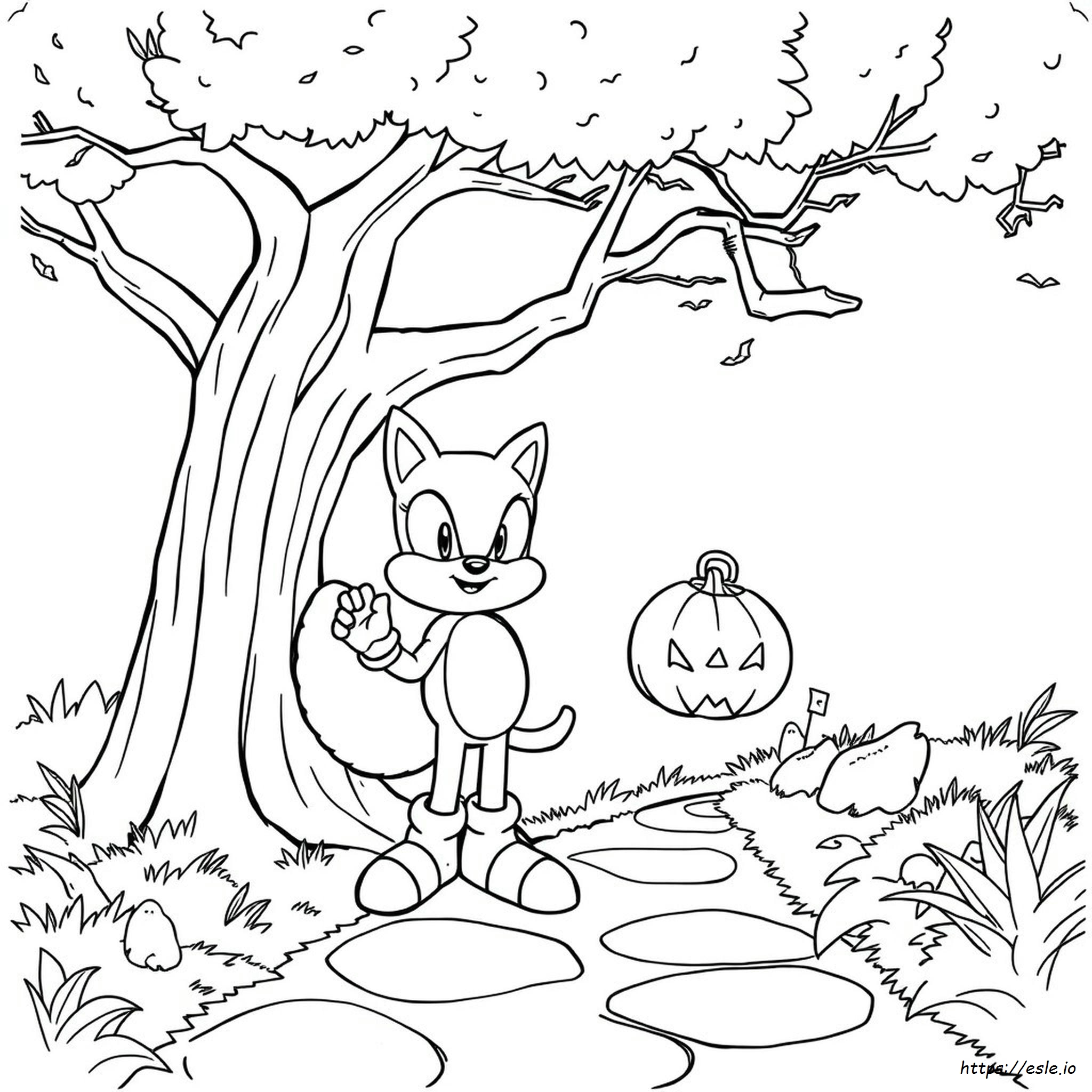 Halloween Sonic Colouring Pages