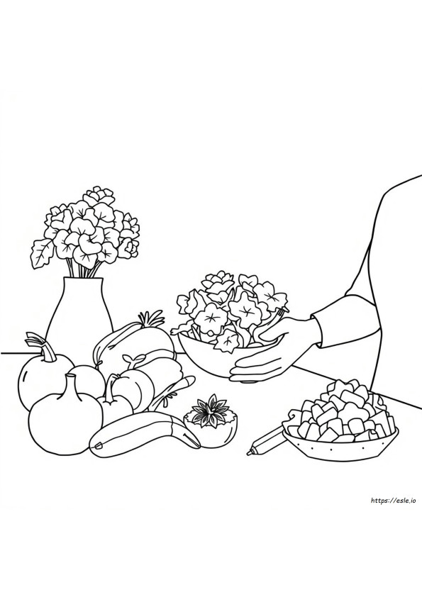 健康的な食生活 塗り絵