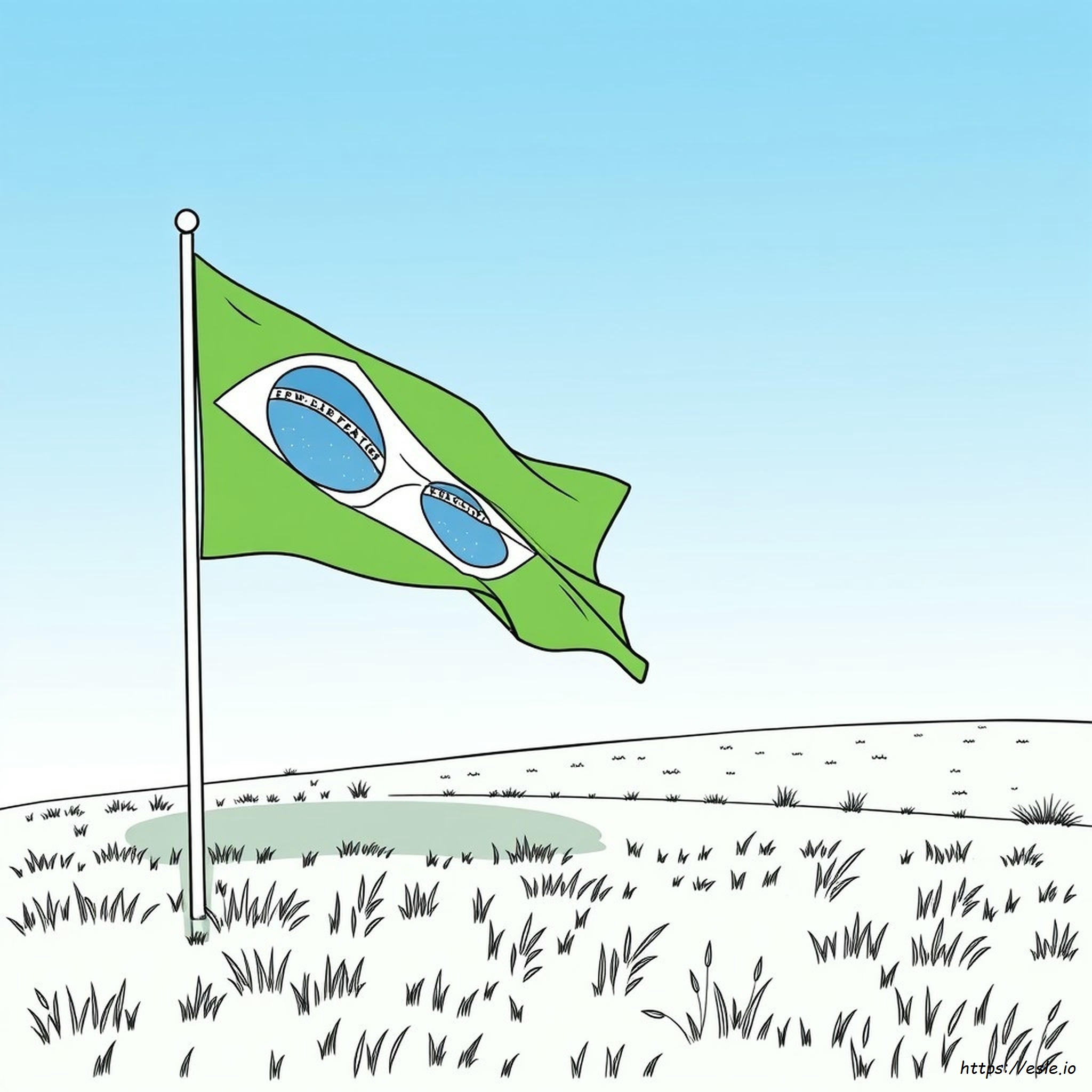 Brazil Flag For Coloring