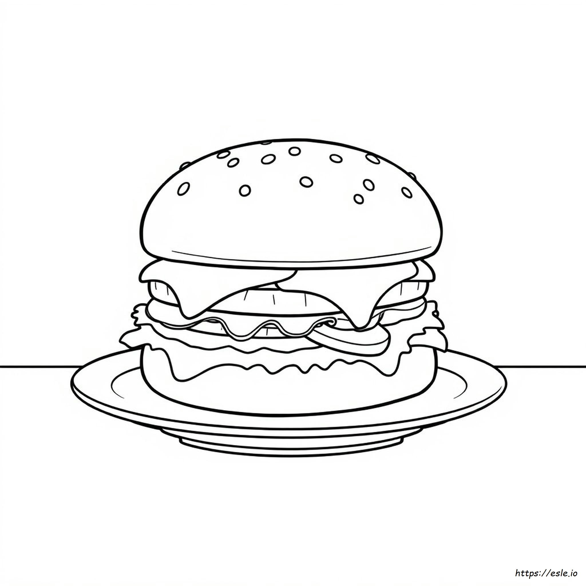 Hamburger Coloring Page