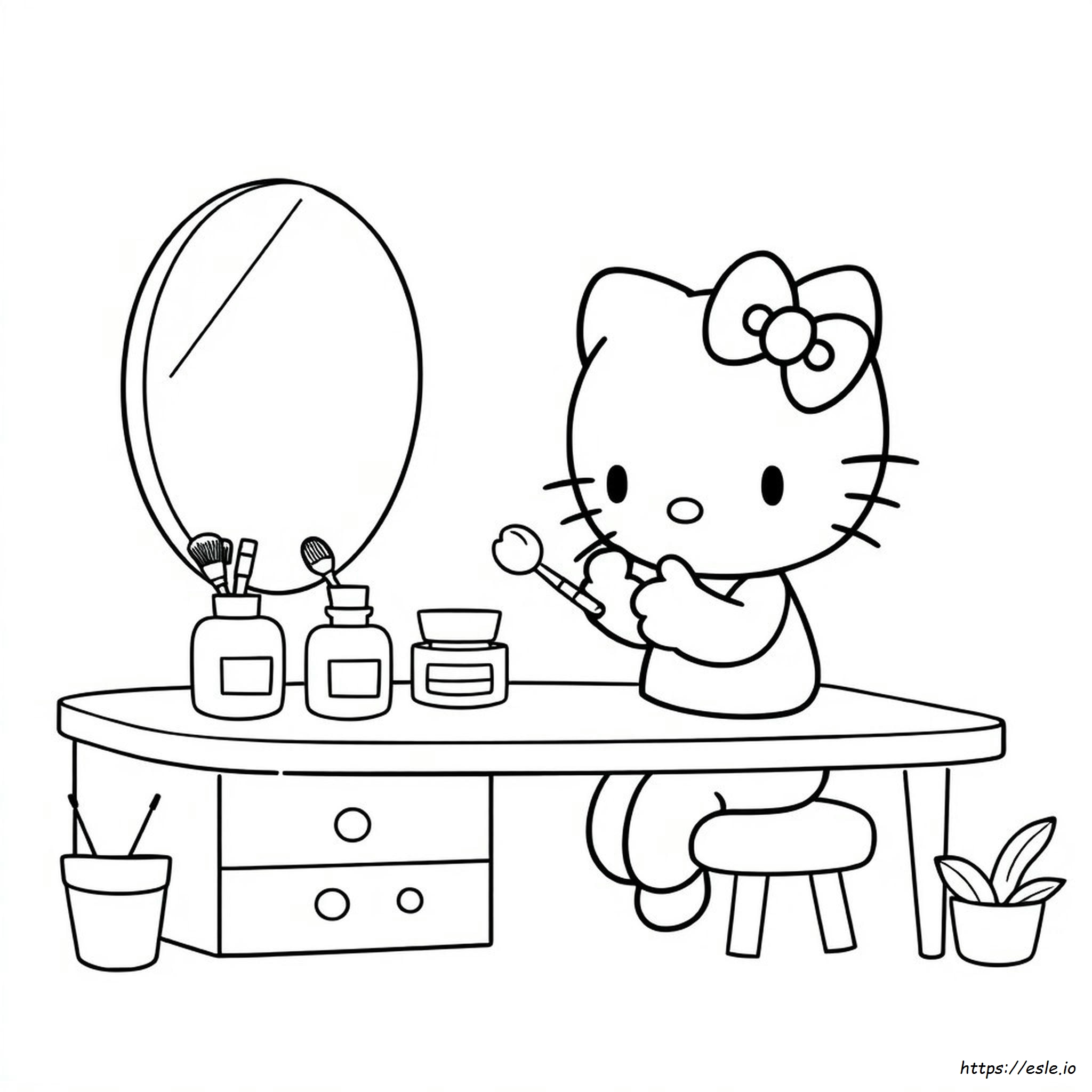 Hello Kitty Perawatan Kulit Gambar Mewarnai