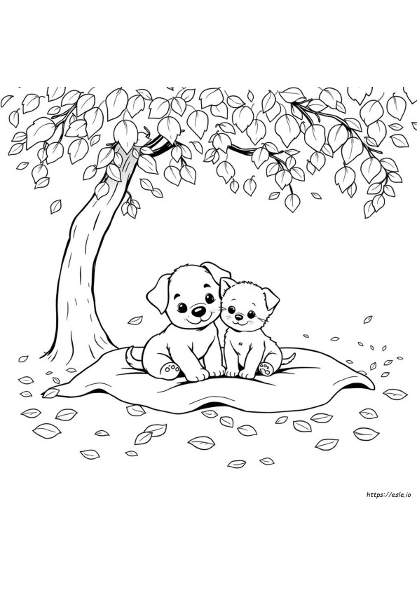 Puppy And Kitten Coloring Pages Printable