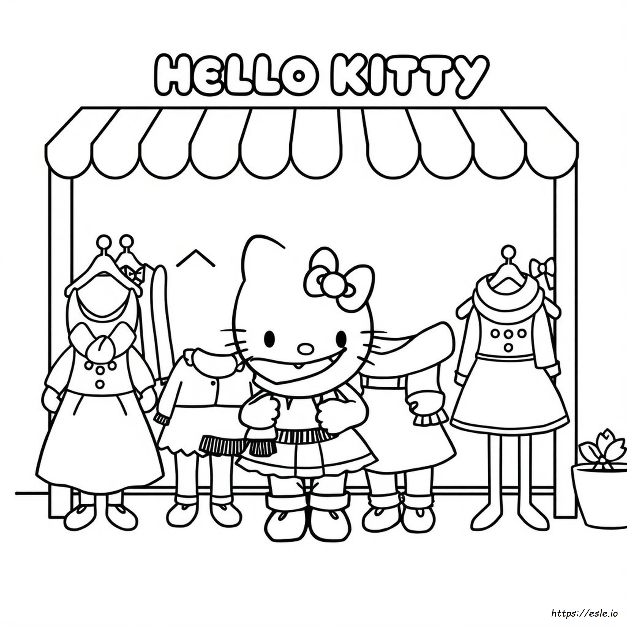 Hello Kitty Clothes Coloring Pages