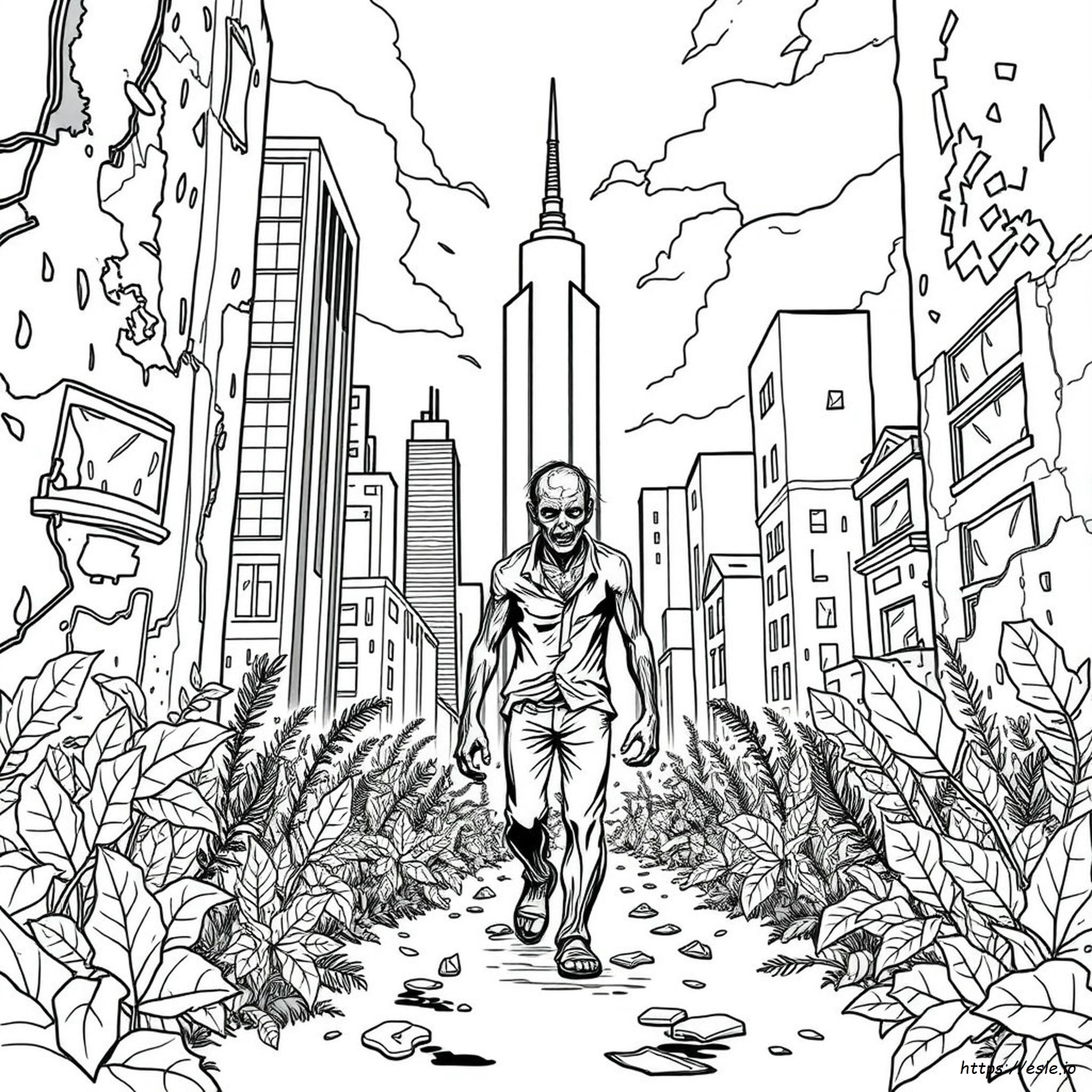 Detailed Zombie Coloring Pages For Adults