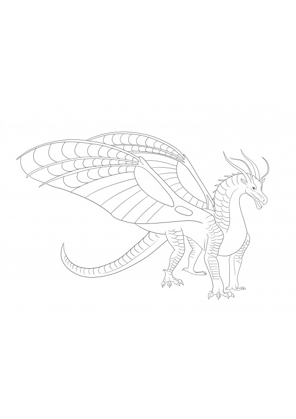 Silkwing Dragon from wings of fire free to print and color image