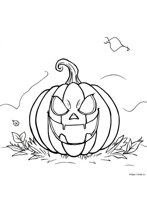 Calabaza De Miedo Para Colorear