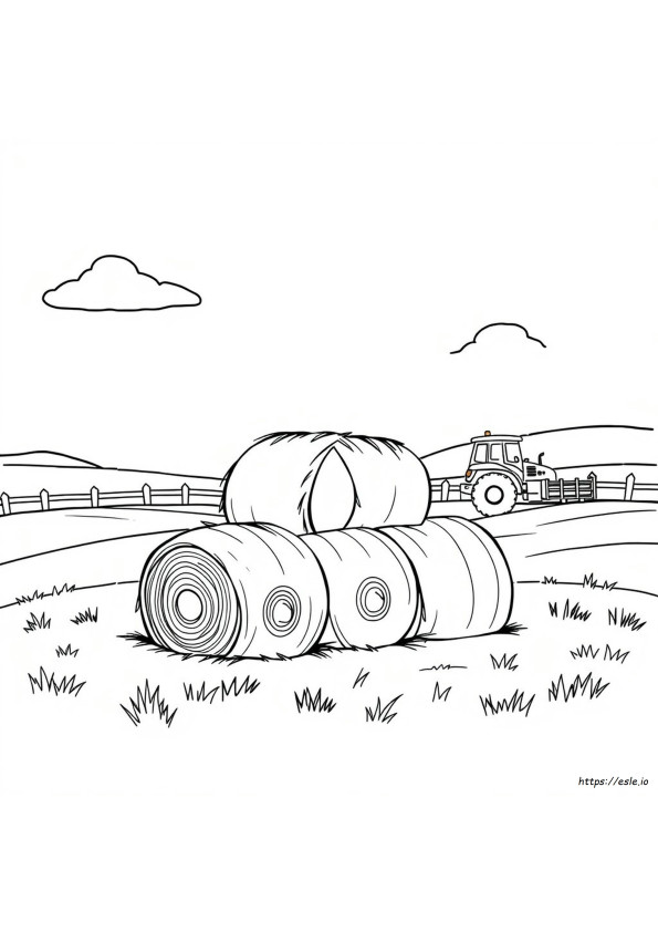 Hay Bale Coloring Page